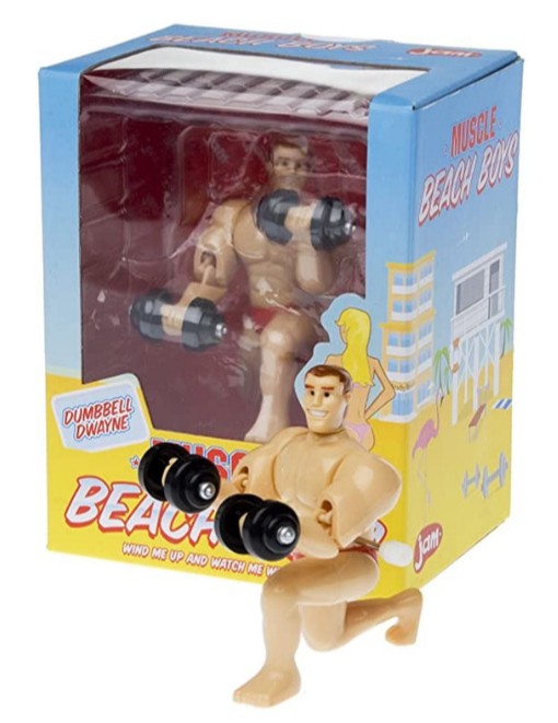 Bumbbell Dwayne Windup Body Builder in it's gift box.
