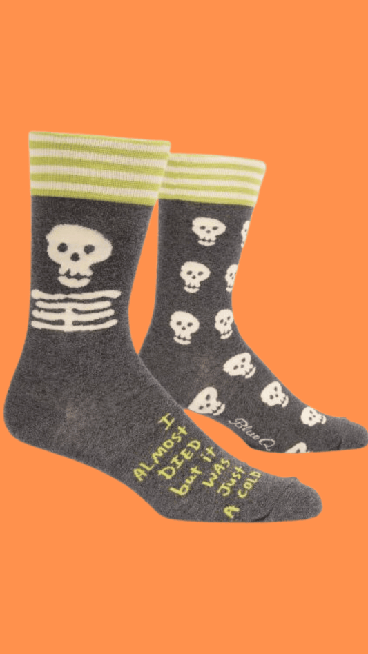I Almost Died But It Was Just a Cold Men's Crew Socks