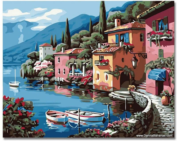 Paint By Numbers Kit Lakeside Village