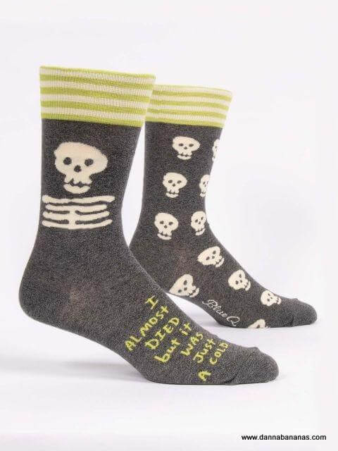 I Almost Died But It Was Just a Cold Men's Crew Socks