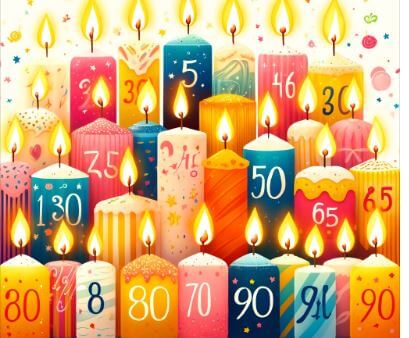 Birthday Candles with different numbers on them