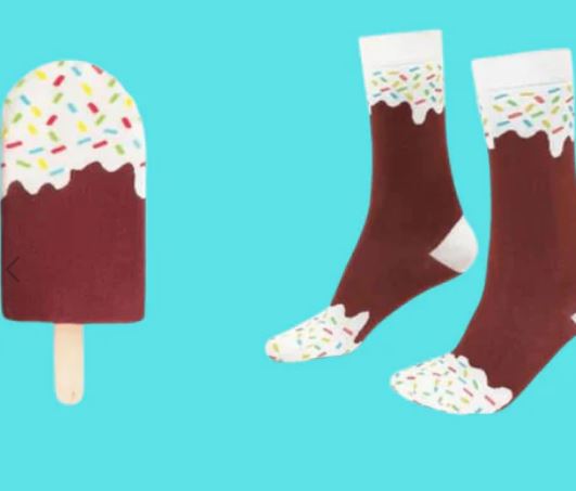 Brown Socks that look like Ice Cream