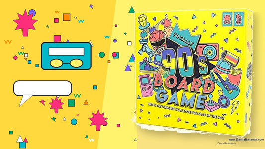Totally 90’s Board Game with colourful retro 1990s design for a Canadian nostalgia gift blog
