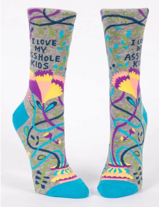 "I Love My Asshole Kids Women's Socks - Colorful and Humorous Parenting Novelty Socks"