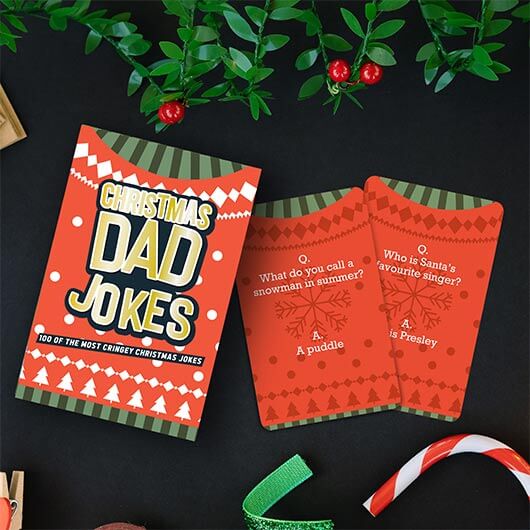 Christmas Dad Jokes box and joke samples 