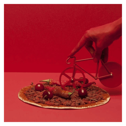 Fixie Pizza Cutter Slicing Pizza