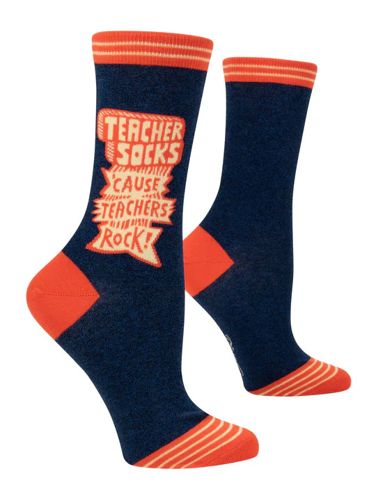 Teacher Socks 'Cause Teachers Rock Crew Socks