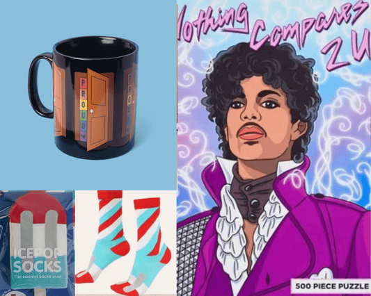 Gay Pride Gift Box: Nothing Compares 2 U Puzzle, Ice Pop Socks and Out of Closet Mug