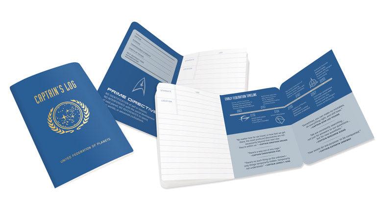 Star Trek Captain's Log Notebook Front and Open Books