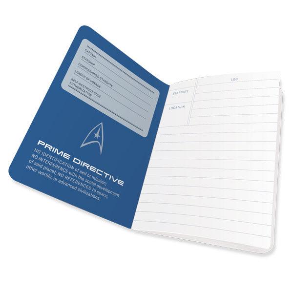 Star Trek Captain's Log Notebook Open to the Front Page