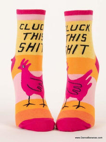 Funny chicken socks Canada – Cluck This Shit women’s ankle socks, Blue Q novelty gift