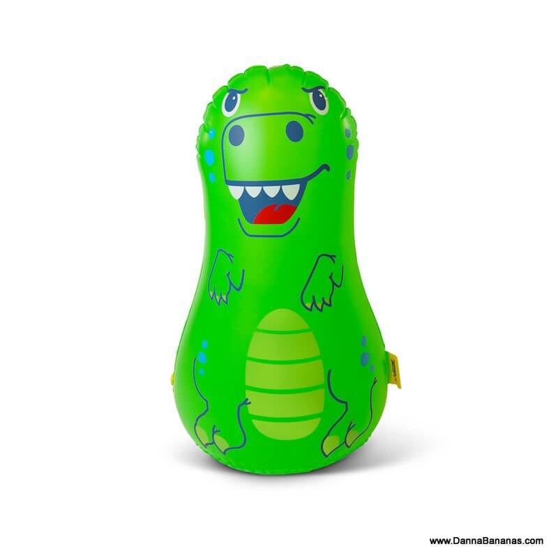 Green inflatable dinosaur sprinkler toy for kids – funny outdoor summer toy