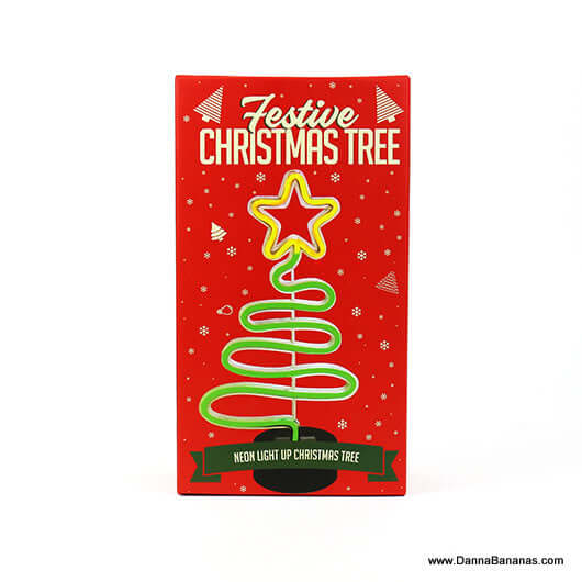 Festive neon Christmas Tree in the box