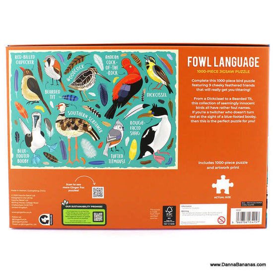 Fowl Language Jigsaw Puzzle Back of Box