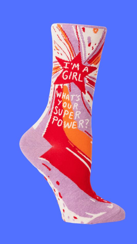 I'm A Girl What's Your Super Power Women's Crew Socks