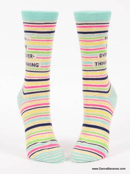 Shhh.... I'm Over-Thinking Women's Crew Socks Front View