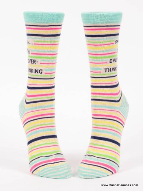 Shhh.... I'm Over-Thinking Women's Crew Socks Front View