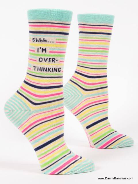 Shhh.... I'm Over-Thinking Women's Crew Socks Side View