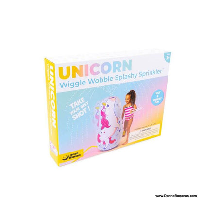 Box of Unicorn Splashy Sprinkler – inflatable summer toy for kids ages 3 and up