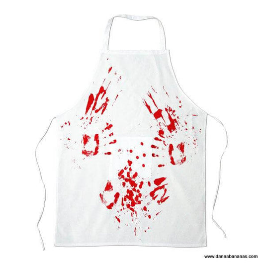 Butchered Apron — gory novelty Halloween kitchen gift at Danna Bananas.