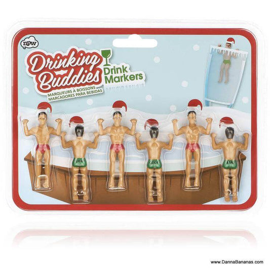 Festive Drinking Buddies Holiday Drink Markers Christmas Picture