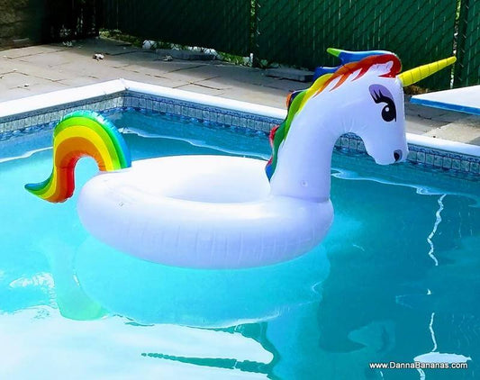 Giant Unicorn Pool Float in Pool Picture