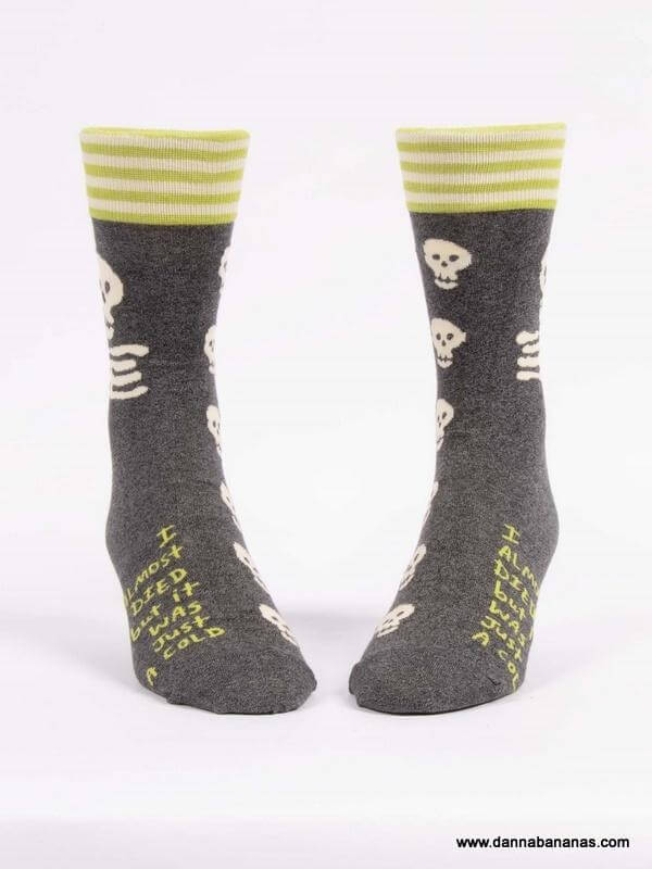 I Almost Died, But It Was Just a Cold Men's Crew Socks Front Picture