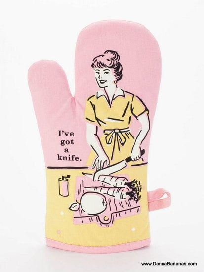 I've Got a Knife Oven Mitt Theatening Picture